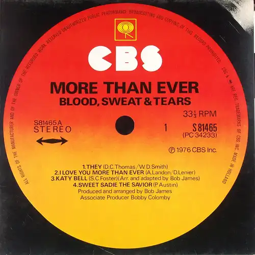 Blood, Sweat & Tears - More Than Ever [LP]