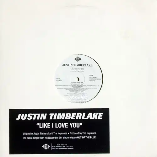 Timberlake, Justin - Like I Love You [12" Maxi]