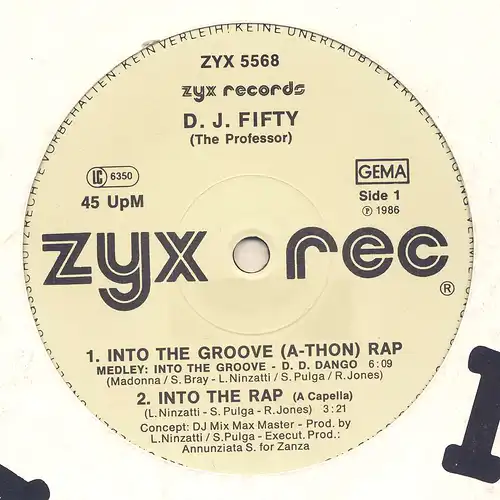 DJ Fifty, Professeur - Into The Groove (A-Thon) Rap [12&quot; Maxi]