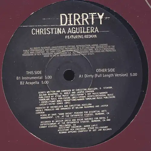 Aguilera, Christina - Dirty [12&quot; Maxi]