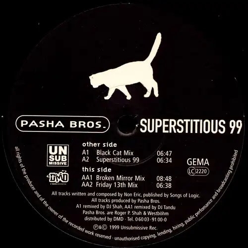Pasha Bros. - Superstitious 99 [12" Maxi]