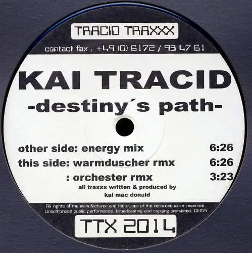 Tracid, Kai - Destiny's Path [12" Maxi]