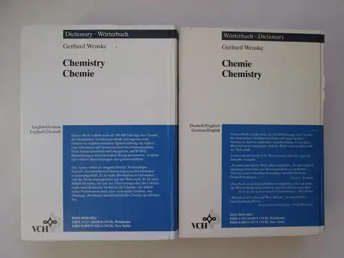 parat/VCH: Wörterbücher Chemie - Englisch (1.) Englisch-Deutsch + 2.) Deutsch-Engisch) / parat/VCH: Dictionaries Chemistry English (1.) English-German + 2.) German-English)
