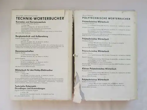 VEB Verlag Technik: Polytechnisches Wörterbuch Russisch-Deutsch (in zwei Bänden)