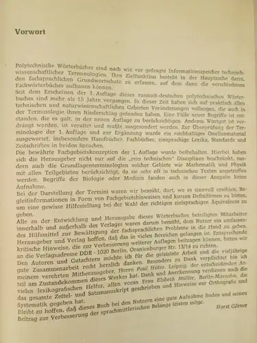VEB Verlag Technik: Polytechnisches Wörterbuch Russisch-Deutsch (in zwei Bänden)