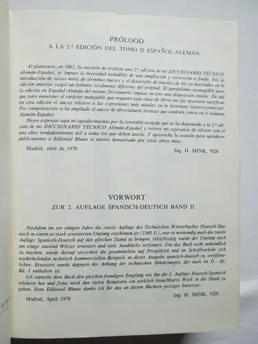 Editorial Herder: Technische Fachwörterbücher Spanisch (1.) Band I Deutsch-Spanisch + 2.) Band II Spanisch-Deutsch) / Editorial Herder: Diccionario Técnico Espanol
