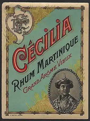 Etikett für Rum - Rhum Martinique Cecilia - liquer label - étiquette #2299