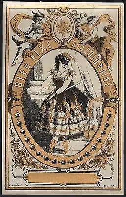 Etikett für Stofffarben - BLEU FIX A LA COLOMBINE - dye label - ca. 1900 #2496