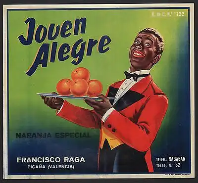 Etikett für spanische Orangen / Orangenkiste von ca. 1950 / orange crate label