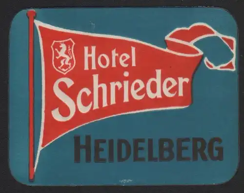 Hotel Kofferetikett / luggage label - Hotel Schrieder - Heidelberg
