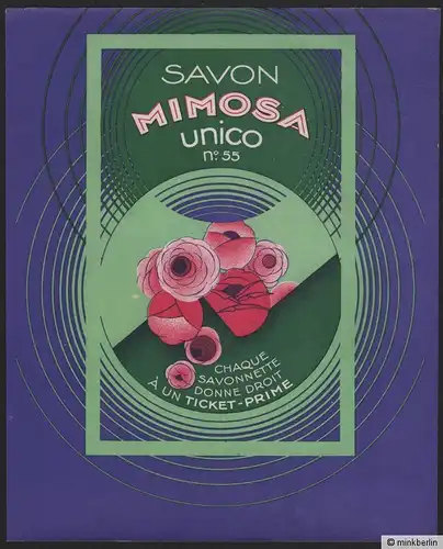 Etikett für Seife Savon Mimosa - étiquette de savon - soap label - ca.1920 # 431