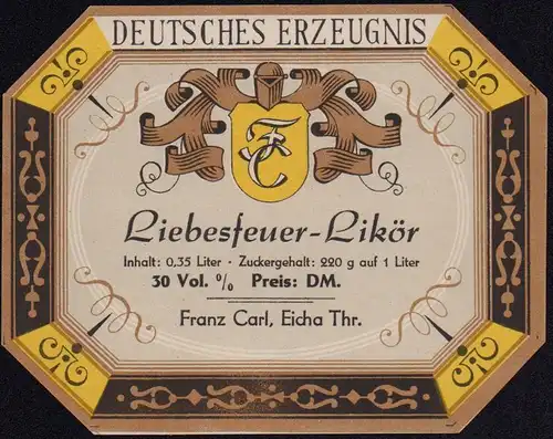 4 DDR Likör Etiketten - GDR liqueur labels  - étiquettes de RDA  - ca.1955 #2205
