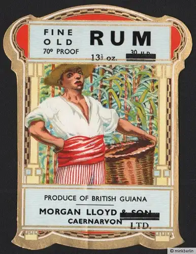 Etikett für Fine old Rum / Rhum - étiquette de rhum - rhum label  # 1190
