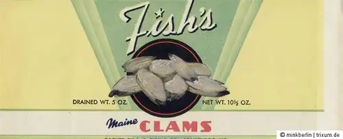 Etikett / Etiquette / label - Konservenetikett - Muscheln / moules / clams # 322