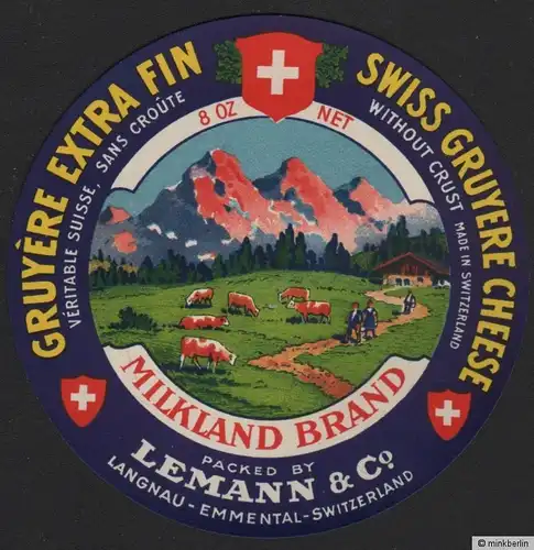 Etikett für Käse / Milkland Brand - cheese label - étiquette de fromage # 1854
