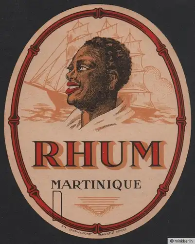 Rum - Rhum Martinique Etikett / rhum label / etiquette de rhum / ~ 1930 #2127