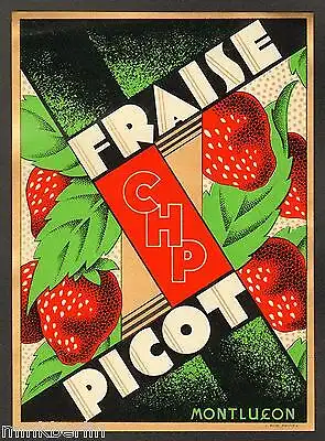 Etikett - Erdbeeren - strawberries - Fraise Picot - Frankreich- ca.1920 # 912