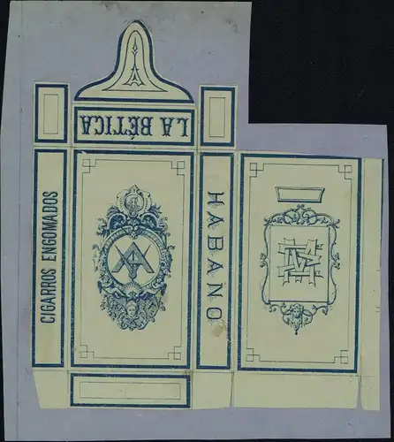 Etikett - La Bética - Cigarros Engomados, Habano, ca.1860