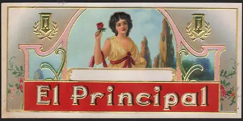 Etikett für Zigarren / Zigarrenkiste - El Principal - cigar box label  # 1961