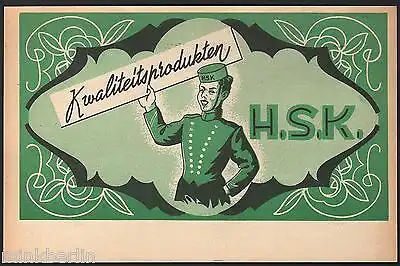 Etikett für Kuchen / Gebäck / Biscuit - H.S.K. - Belgien ca. 1930 # 1175