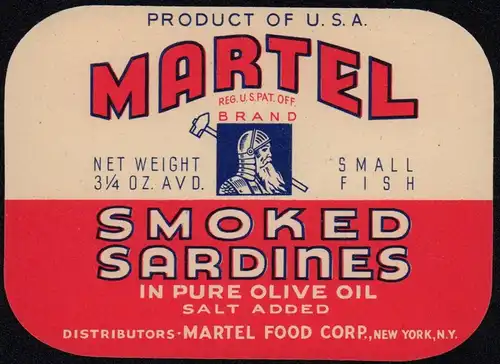 Etikett / Etiquette / label - Sardinendose - MARTEL Sardinen / sardine  # 314