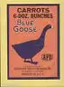 Etikett für Gemüse - Blue Goose Carrots - ca. 1940 # 624