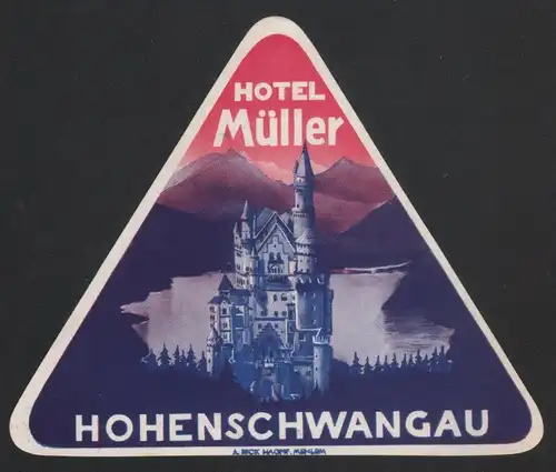 Hotel Kofferetikett / luggage label - Hotel Müller - Hohenschwangau