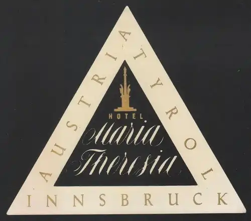 Hotel Kofferetikett / luggage label - Hotel Maria Theresia - Innsbruck Austria