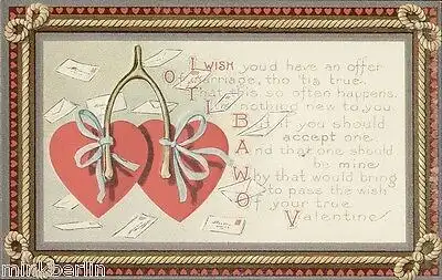 Valentinstag Karte - Original von 1910 - Valentins Day Postcard - # 603