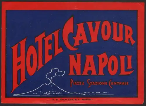 Hotel Kofferetikett / luggage label - Hotel Cavour - Napoli Italia