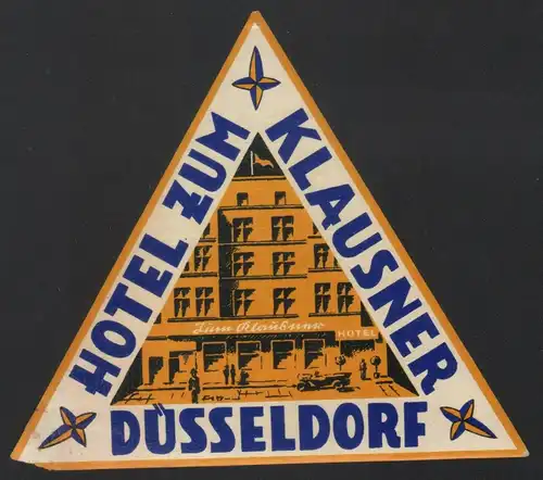 Hotel Kofferetikett / luggage label - Hotel Zum Klausner - Düsseldorf