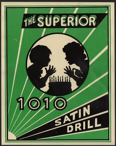 Etikett für Stoffe - Stoffballen / fabric label - England ca. 1930 # 1625