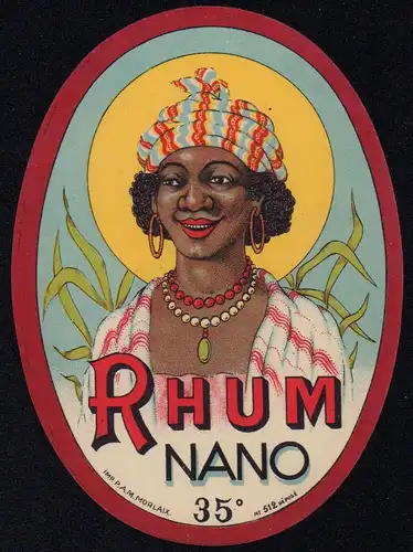 Etikett für Rum - RHUM NANO - rum label - etiquette de Rhum #1239