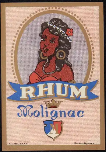 Etikett für Rum - RHUM MOLIGNAC - rum label - etiquette de Rhum #1111