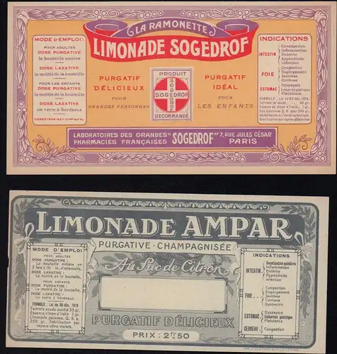 Etikett: Limonade AMPAR & Limonade SOGEDROF - ca.1940 - label - étiquette #2118