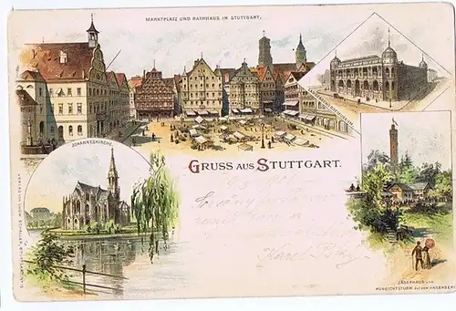 
Litho,Gruß aus Stuttgart gel. 1901 Top
historische Ansichtskarten Baden-Württemberg 