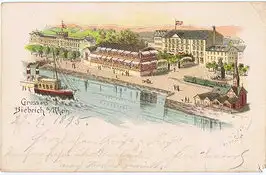 Litho,Gruß aus Biebrich gel. 1895