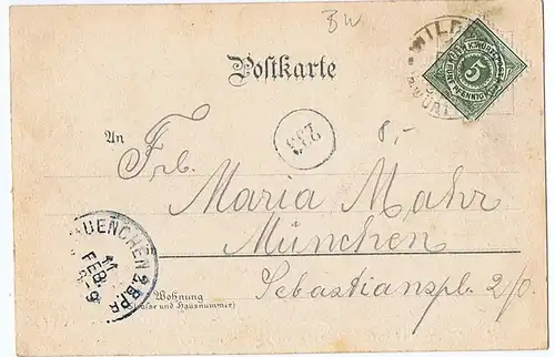 Litho,Gruß aus Wildbad gel. 1898 