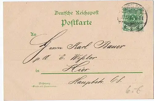 Litho,Gruß aus Heidelberg gel. 1898 