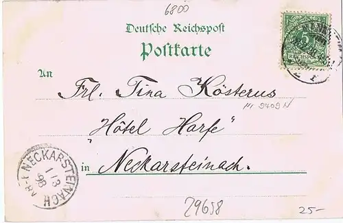 Litho,Gruß aus Mannheim gel 1908