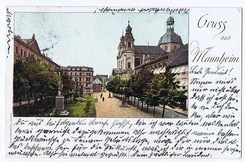 Litho,Gruß aus Mannheim gel. 1898 