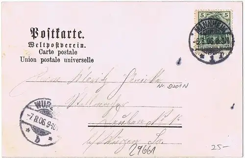Litho,Gruß aus Mannheim gel. 1906 Top