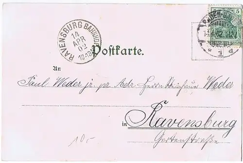 Litho,Gruß aus Baden-Baden gel. 1903 