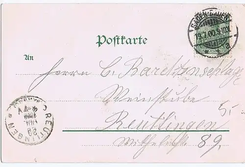 Litho,Gruß aus Baden-Baden gel. 1900