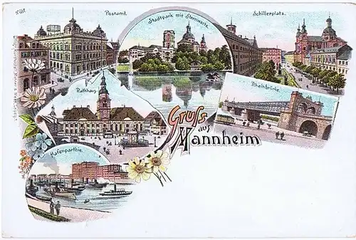 Litho,Gruß aus Mannheim ungel.um 1900 