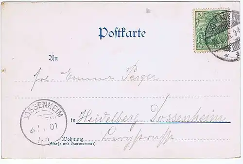 Litho,Gruß aus Bad Nauheim gel. 1901