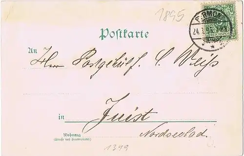 Litho,Gruß aus Bad Pyrmont gel. 1895