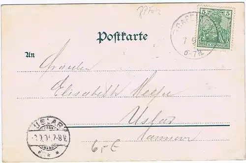 Litho,Gruß aus Stolzenfels-Capellen,gel.1899