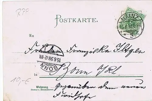 Litho,Gruß aus Mainz,gel.1898 