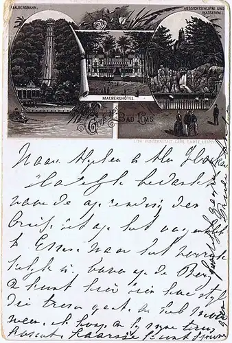 Litho,Gruß aus Bad Ems,gel.1895 